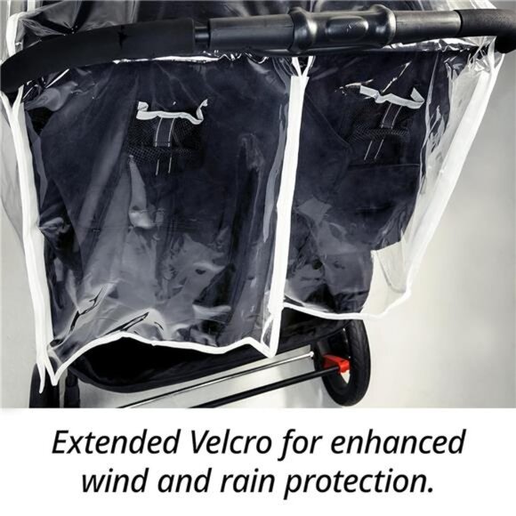 Double stroller rain cover universal waterproof windproof shield twin stroller - Picture 5 of 6